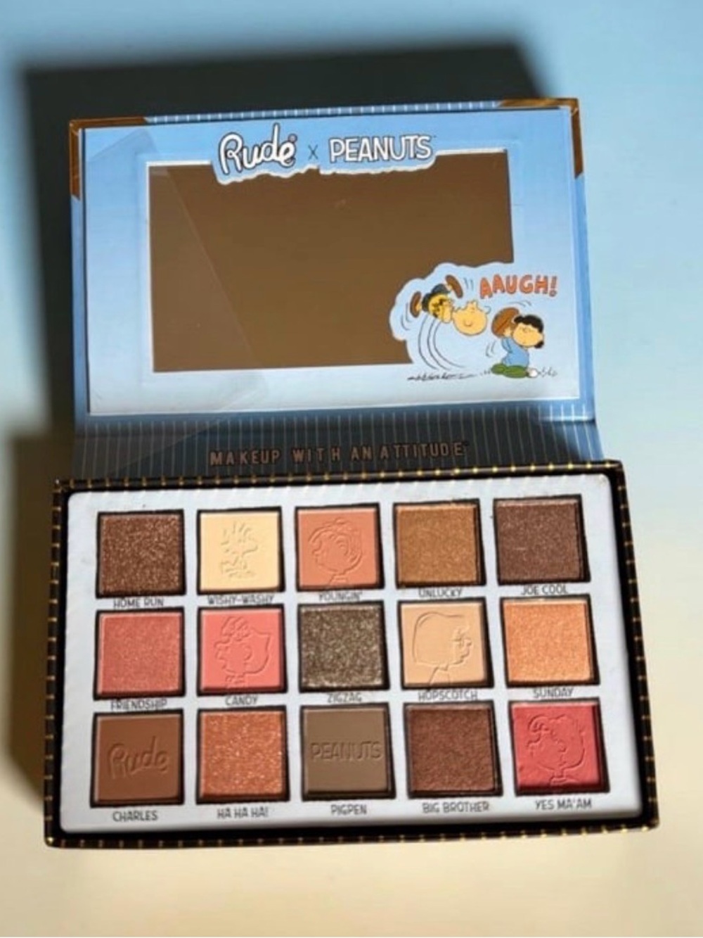Rude X Peanuts. Shades of Peanuts Cool-tone Eyeshadow Palette with 15 sh…